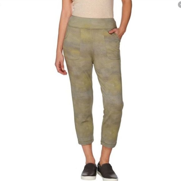 LOGO by Lori Goldstein Pants - LOGO French Terry Ombre Printed Crop Pant 3627